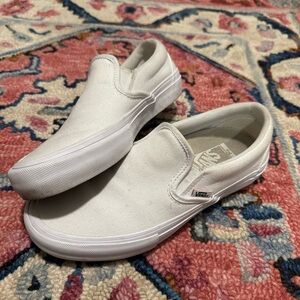 White vans slip ons - men’s size 6.5, women’s size 8
